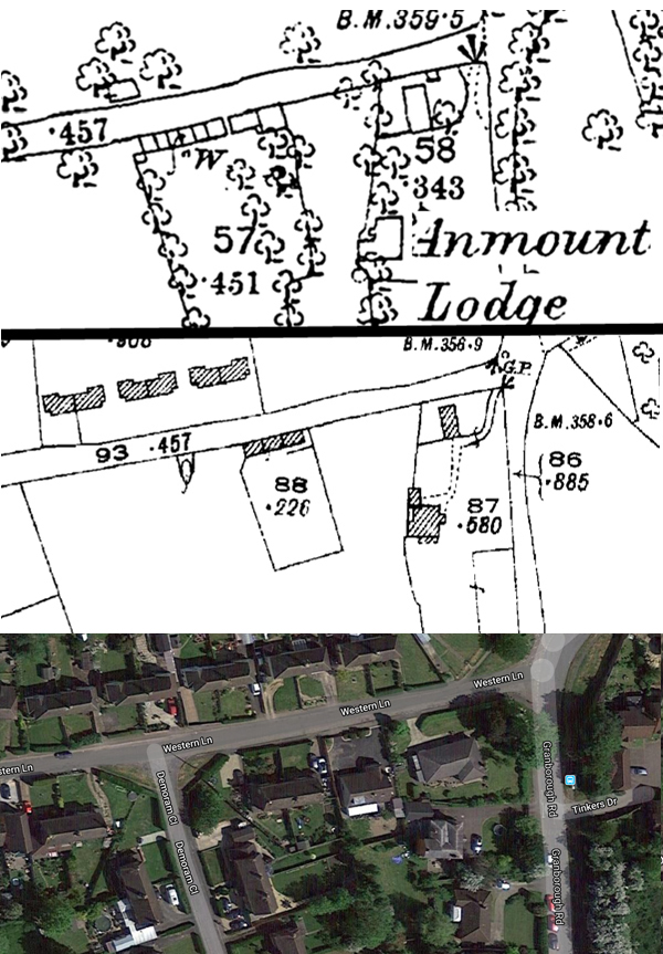 Maps of Western Lane from 1880 to the present